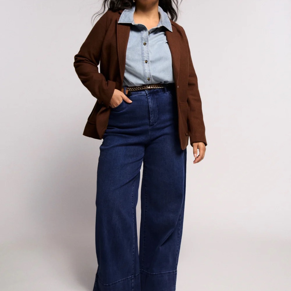Carrie High Rise Wide Leg Jean in Dark Indigo